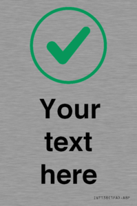 Custom plain background, green tick in circle sign